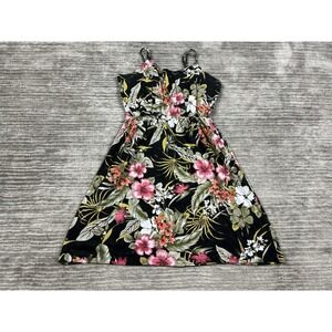 Kiwi Fresh Dress Womens‎ Medium Multicolor Floral Sleeveless Cotton Blend